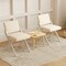 White Rubber Wood Dining Chairs Set of 2 with Cushioned Seat and Backrest